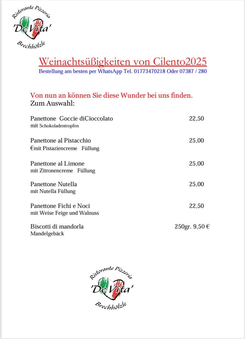 Weinachtsüßigkeiten von Cilento2025 