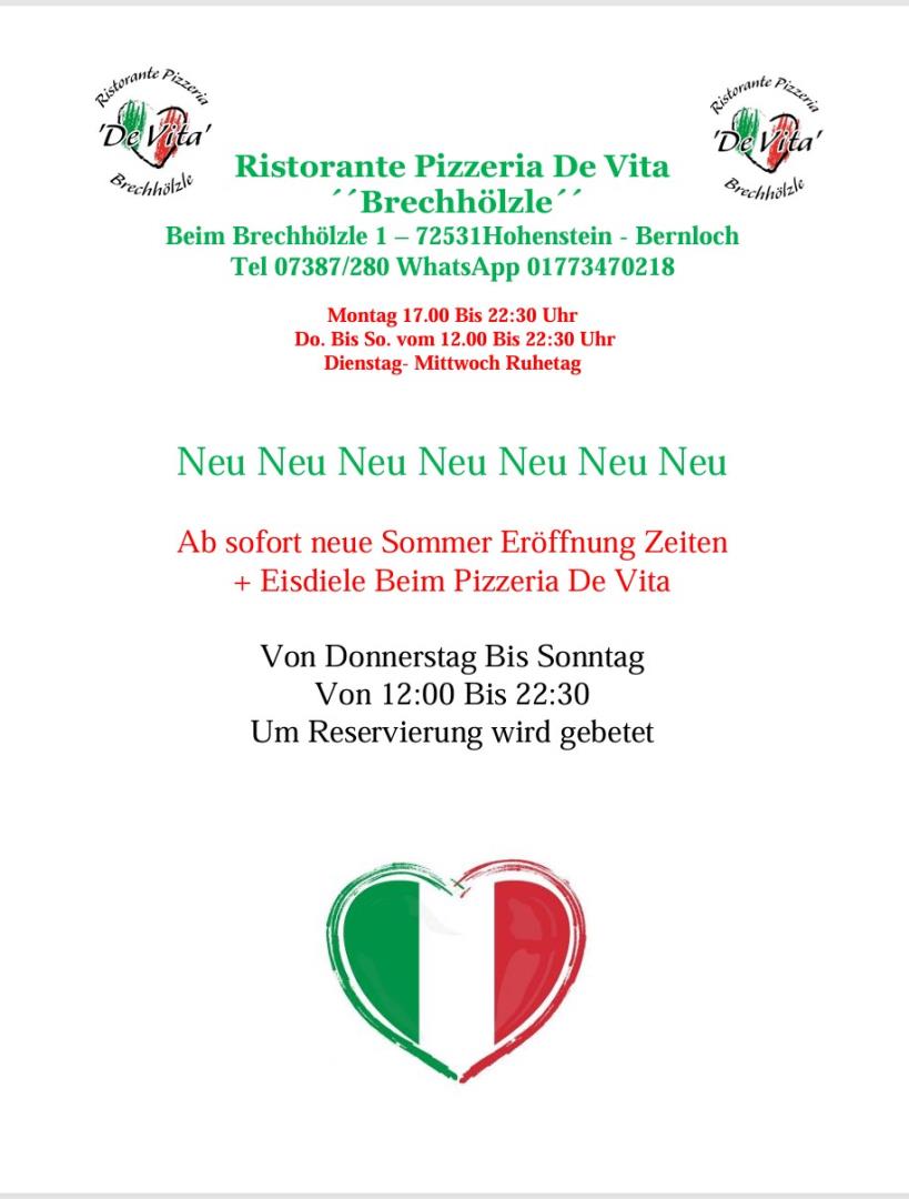 Eisdiele Beim Pizzeria De Vita