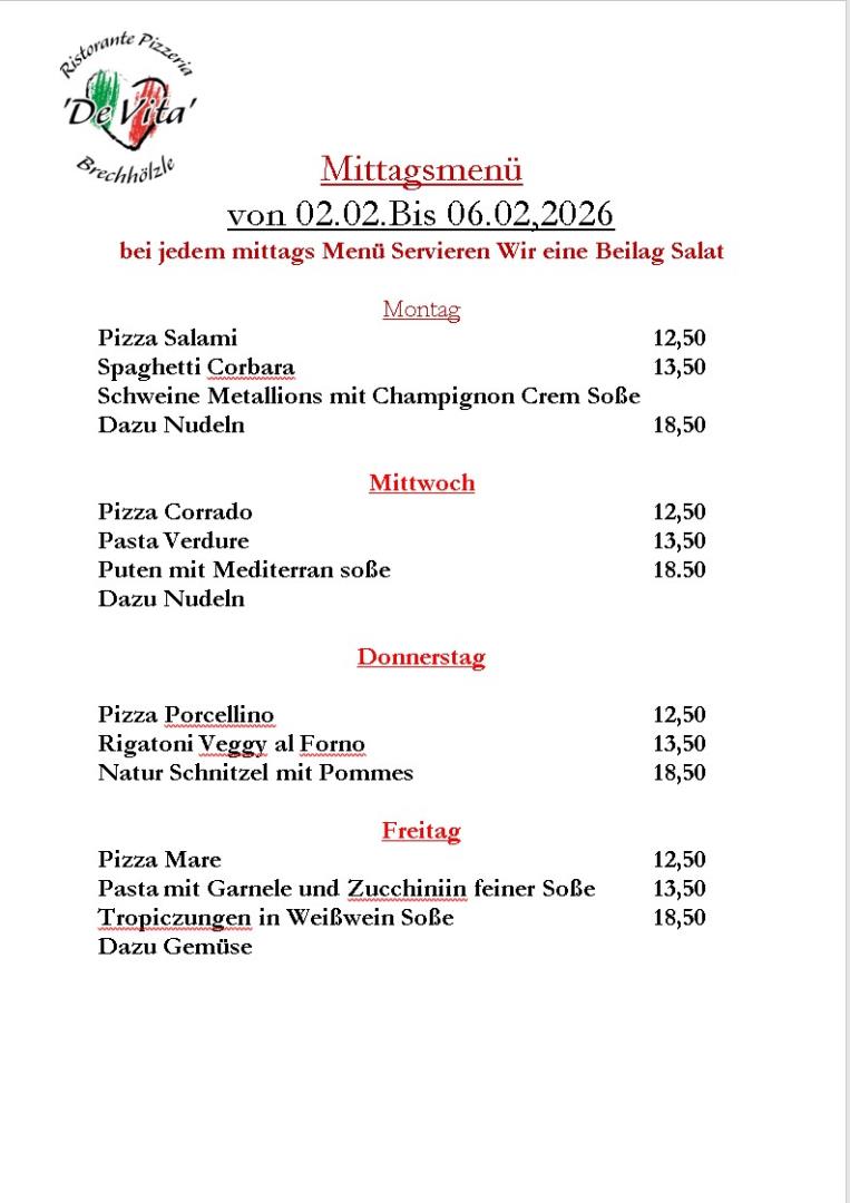 Mittags Menü 
